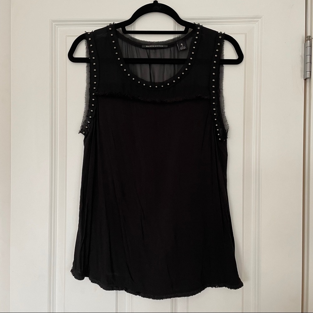 MAISON SCOTCH Black, mixed media sleeveless top